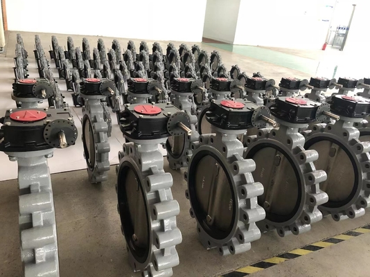 PFA kaplamalı ve PTFE kaplamalı tereyağılı van BFV Flanged Tip Wafer Kelebek Valflar Pneumatik On Off Valve