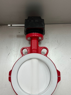 PFA kaplamalı ve PTFE kaplamalı tereyağılı van BFV Flanged Tip Wafer Kelebek Valflar Pneumatik On Off Valve