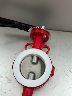PFA kaplamalı ve PTFE kaplamalı tereyağılı van BFV Flanged Tip Wafer Kelebek Valflar Pneumatik On Off Valve