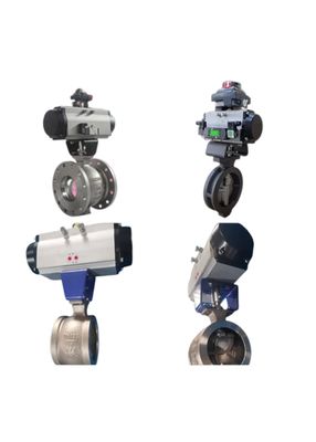 Wafer Type V Port Pneumatic Ball Valve with Double Action Actuator Class 150-600 PN16-PN110 Size 1/2"-24"