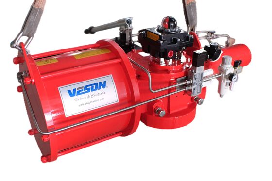 Güç Santralleri İçin 830 71753nm Torklu Çift Etkili Yay Geri Dönüşlü Çeyrek Tur İskoç Yoke Pnömatik Aktüatör