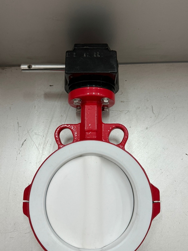 PFA kaplamalı ve PTFE kaplamalı tereyağılı van BFV Flanged Tip Wafer Kelebek Valflar Pneumatik On Off Valve